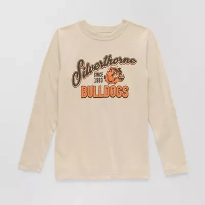 Thereabouts Little & Big Kid Boys Easy-on + Easy-off Sensory Friendly Crew Neck Long Sleeve Adaptive Regular Fit Graphic T-Shirt