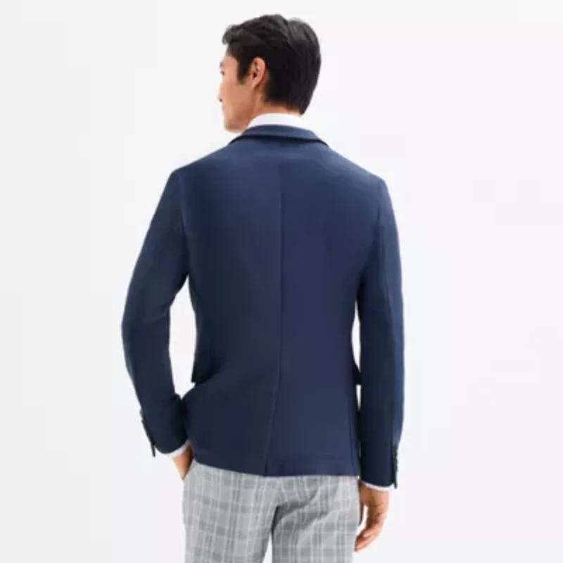 J. Ferrar Mens Knit Stretch Fabric Slim Fit Sport Coat
