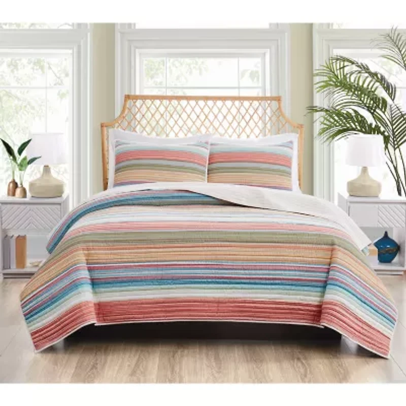 Oceanfront Resort Palm Beach Yarn Dye Stripe Quilt Set