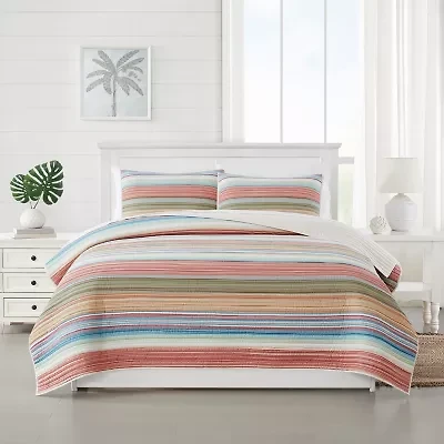 Oceanfront Resort Palm Beach Yarn Dye Stripe Quilt Set