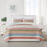 Oceanfront Resort Palm Beach Yarn Dye Stripe Quilt Set