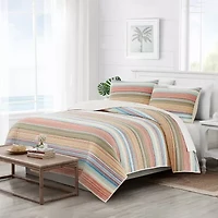 Oceanfront Resort Palm Beach Yarn Dye Stripe Quilt Set
