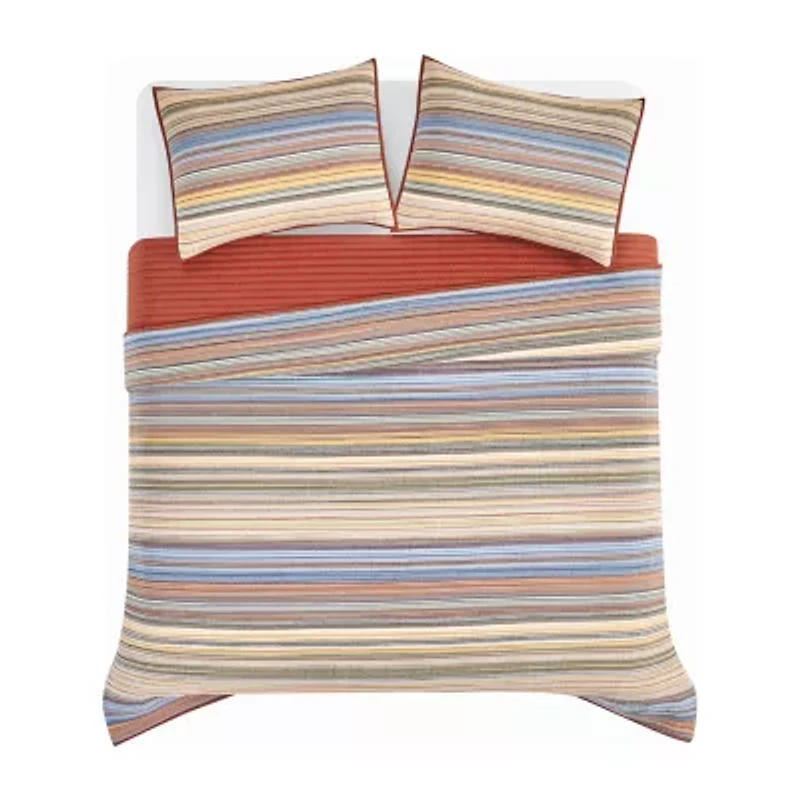 Oceanfront Resort Palm Beach Yarn Dye Stripe Quilt Set