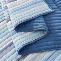 Oceanfront Resort Clearwater Yarn Dye Stripe Quilt Set