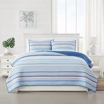 Oceanfront Resort Clearwater Yarn Dye Stripe Quilt Set