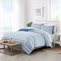Oceanfront Resort Clearwater Yarn Dye Stripe Quilt Set