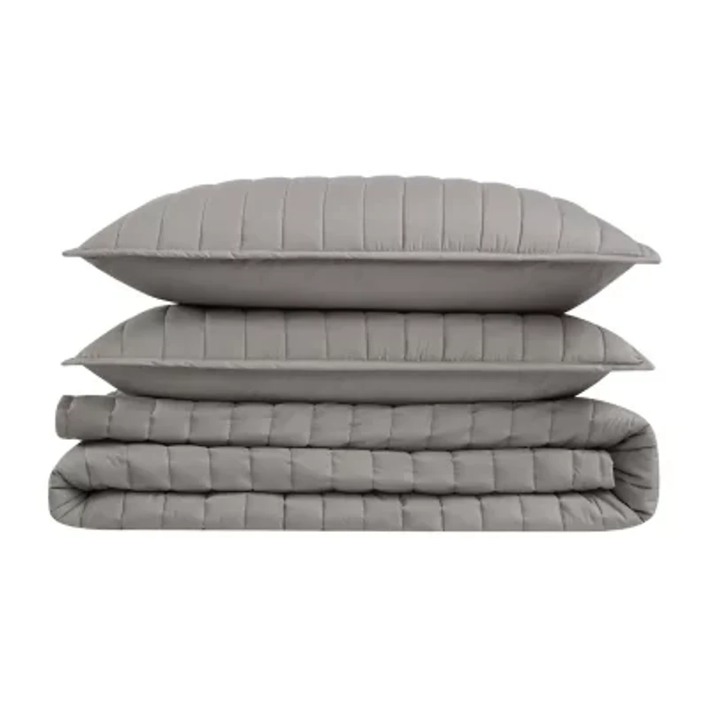 Brooklyn Loom Oversized Percale Quilt Set 3-pc.