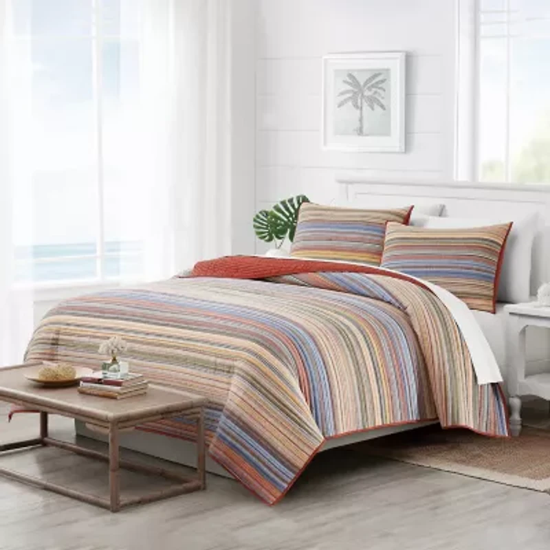 Oceanfront Resort Naples Yarn Dye Stripe Quilt Set