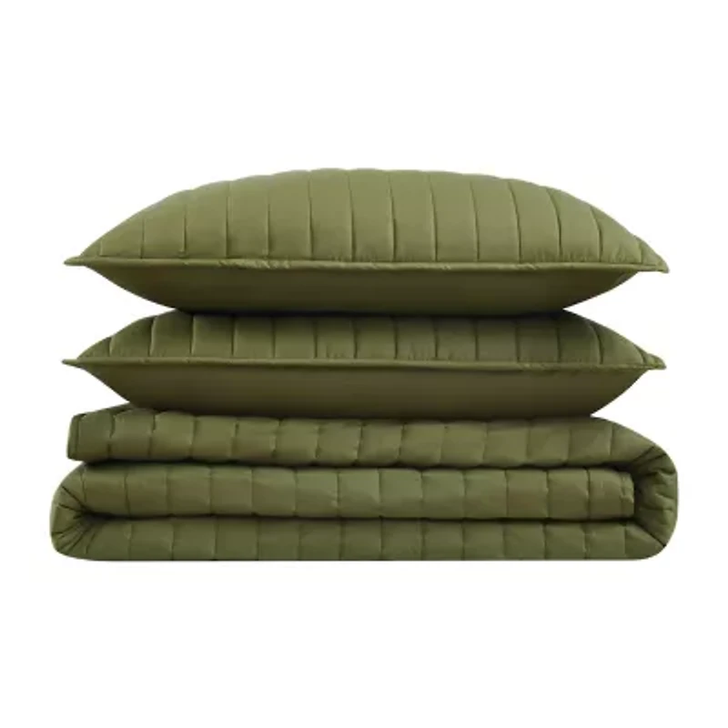 Brooklyn Loom Oversized Percale Quilt Set 3-pc.