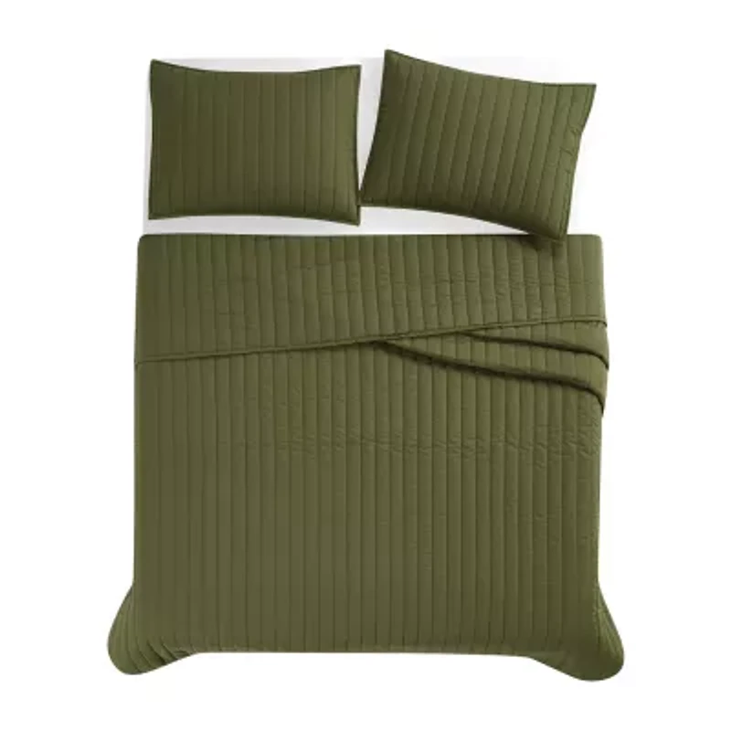 Brooklyn Loom Oversized Percale Quilt Set 3-pc.