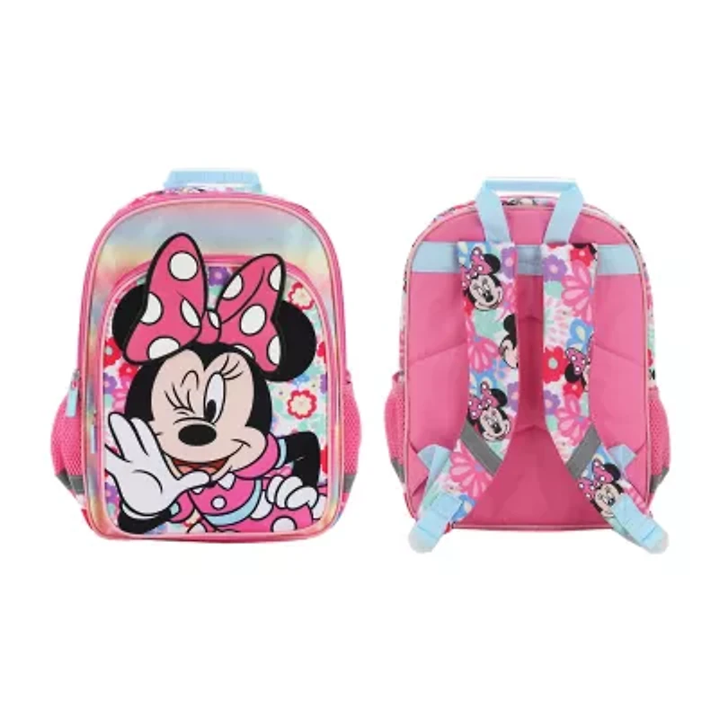 Disney Collection Girls Minnie Mouse Adjustable Straps Floral Backpack