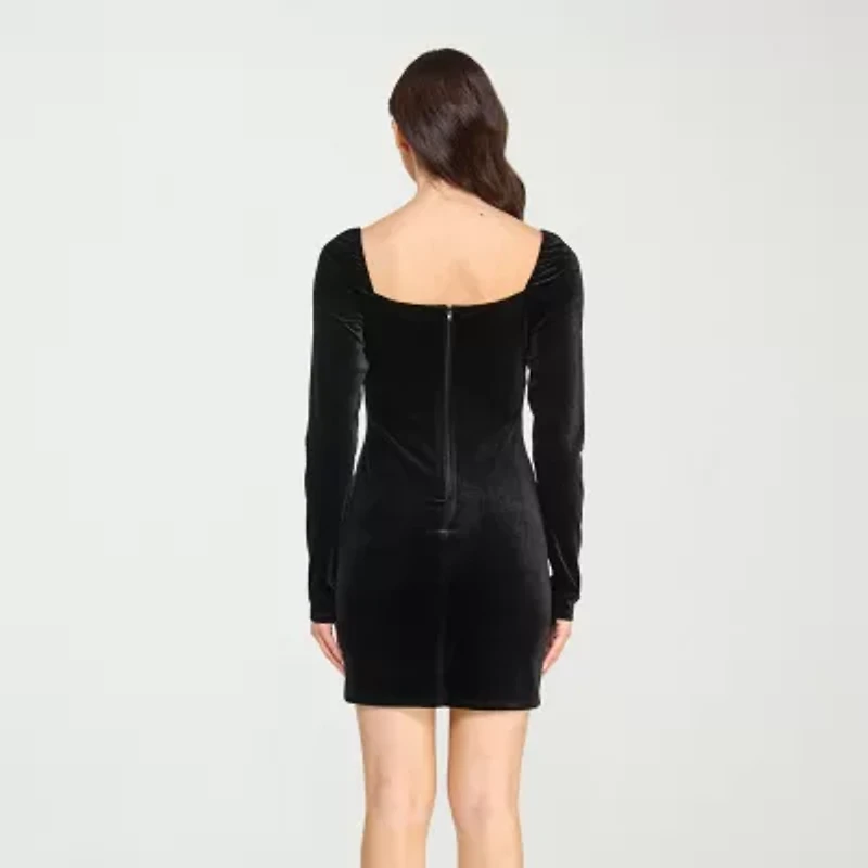 City Triangle Womens Long Sleeve Juniors Bodycon Dress