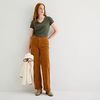 St. John's Bay Womens Mid Rise Wide Leg Corduroy Pant - Tall
