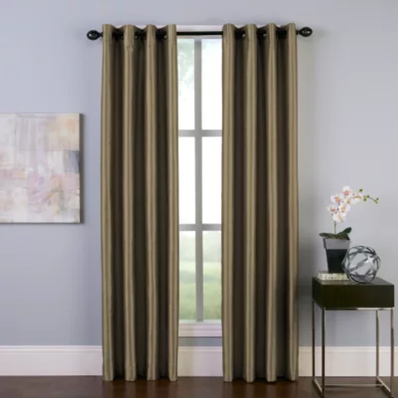 CHF Malta Grommet Top Light-Filtering Single Curtain Panel