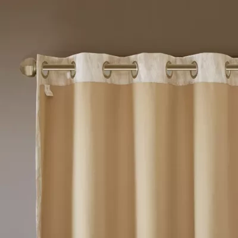 Madison Park Alastair Jacquard Grommet Top 100% Blackout Single Curtain Panel