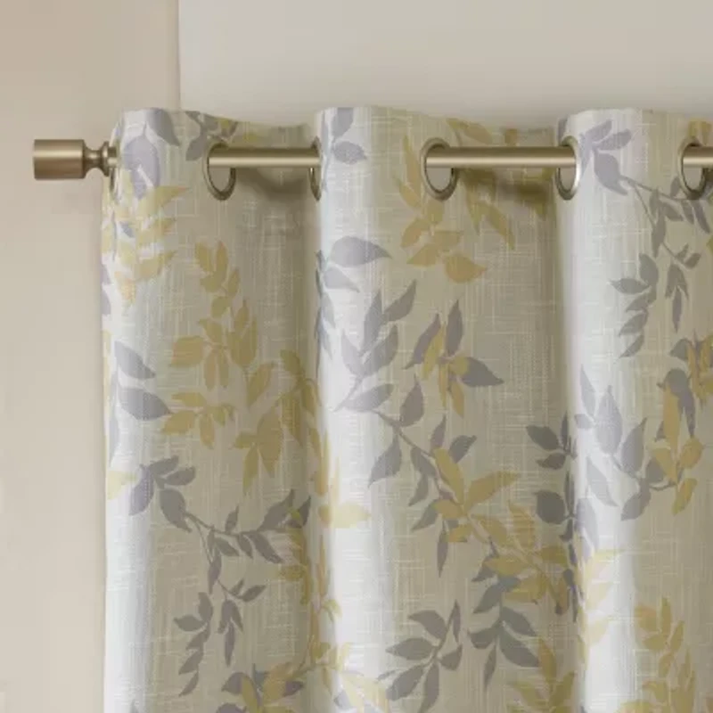 Madison Park April Leaf Grommet Top Energy Saving Blackout Single Curtain Panel