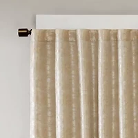 Madison Park Odessa Jacquard Rod Pocket Back Tab Energy Saving 100% Blackout Single Curtain Panel