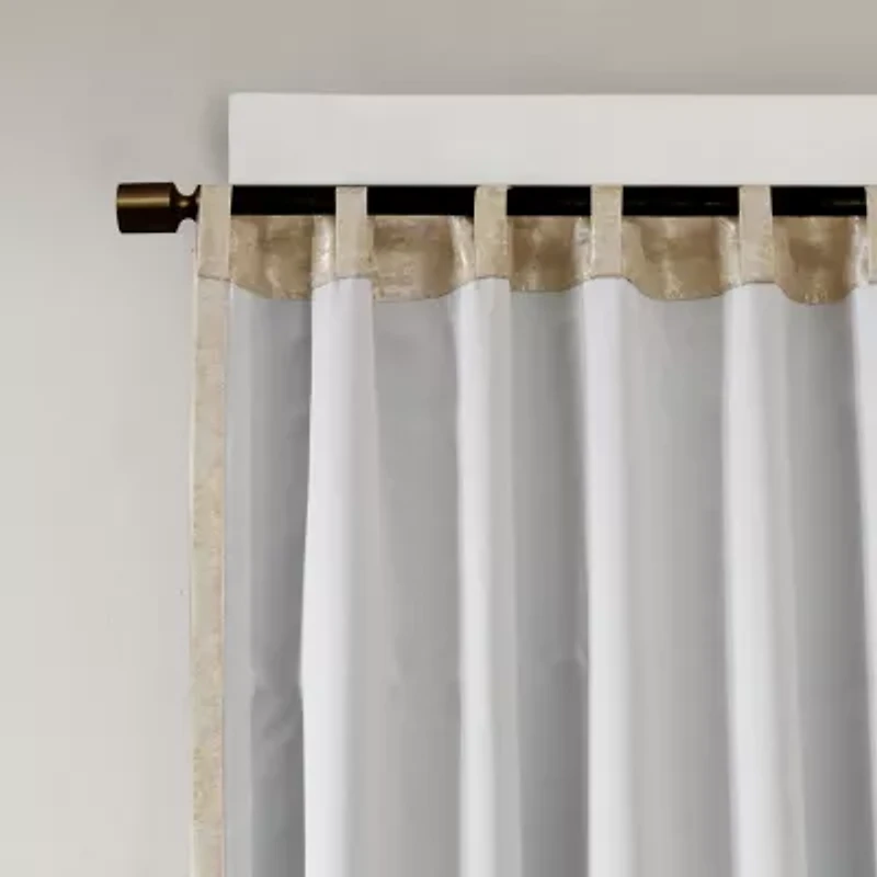 Madison Park Odessa Jacquard Rod Pocket Back Tab Energy Saving 100% Blackout Single Curtain Panel