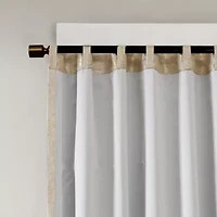 Madison Park Odessa Jacquard Rod Pocket Back Tab Energy Saving 100% Blackout Single Curtain Panel