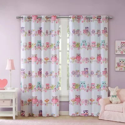 Intelligent Design Noctural Novelty Grommet Top Energy Saving Blackout Single Curtain Panel