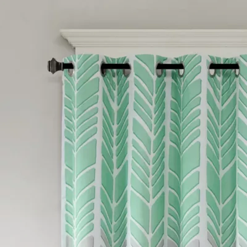 Intelligent Design Kennedy Geometric 50"W X 84"L Grommet Top 100% Blackout Single Curtain Panel