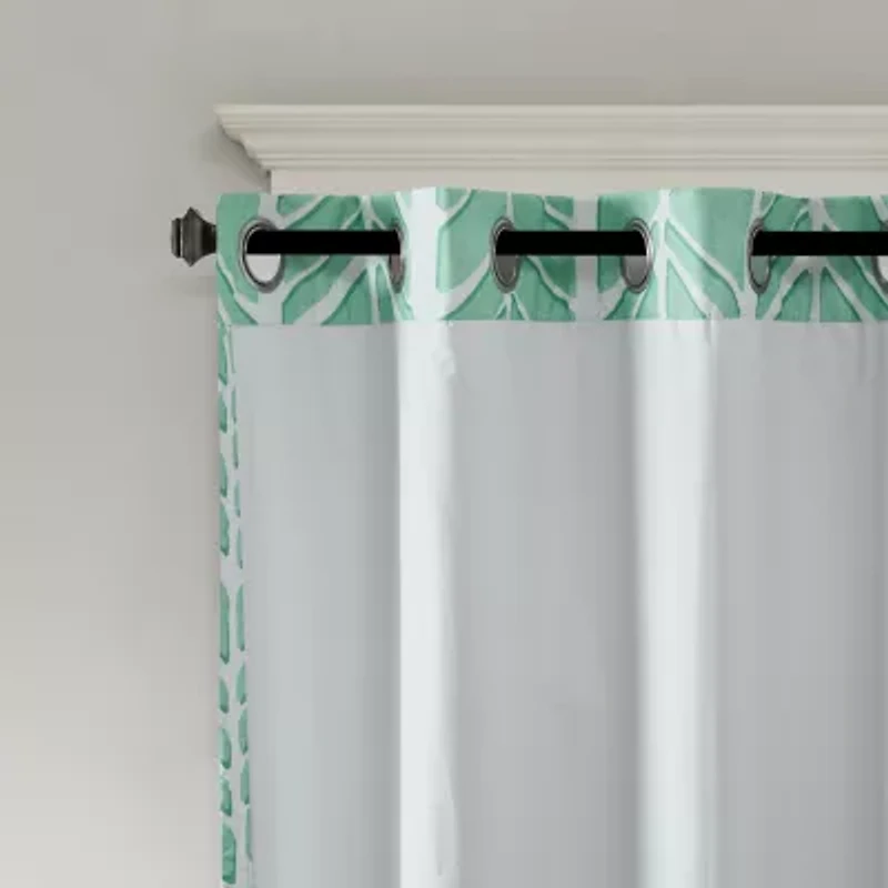Intelligent Design Kennedy Geometric 50"W X 84"L Grommet Top 100% Blackout Single Curtain Panel