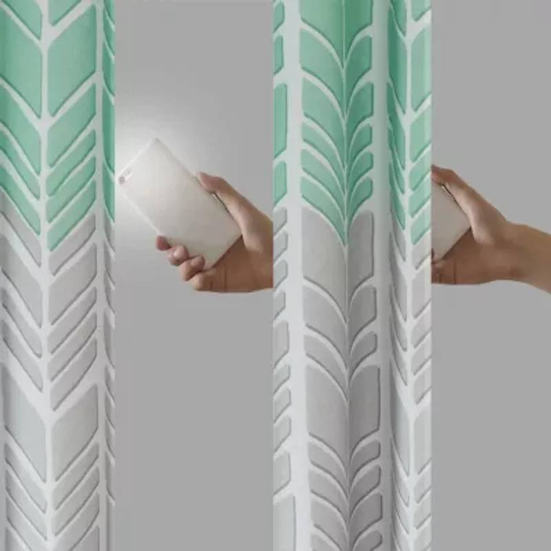 Intelligent Design Kennedy Geometric 50"W X 84"L Grommet Top 100% Blackout Single Curtain Panel