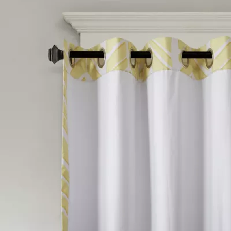 Intelligent Design Kennedy Geometric 50"W X 84"L Grommet Top 100% Blackout Single Curtain Panel