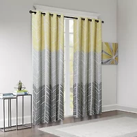 Intelligent Design Kennedy Geometric 50"W X 84"L Grommet Top 100% Blackout Single Curtain Panel