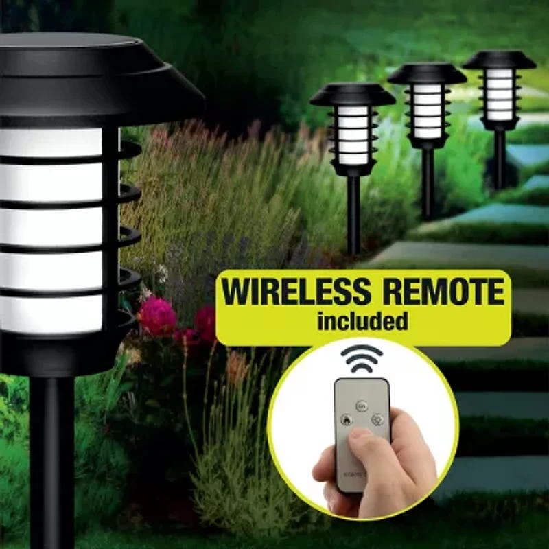 Bell + Howell Solar Powered Pathway  and Garden Lights with 2 Lighting Modes and Remote Control - Set of 4