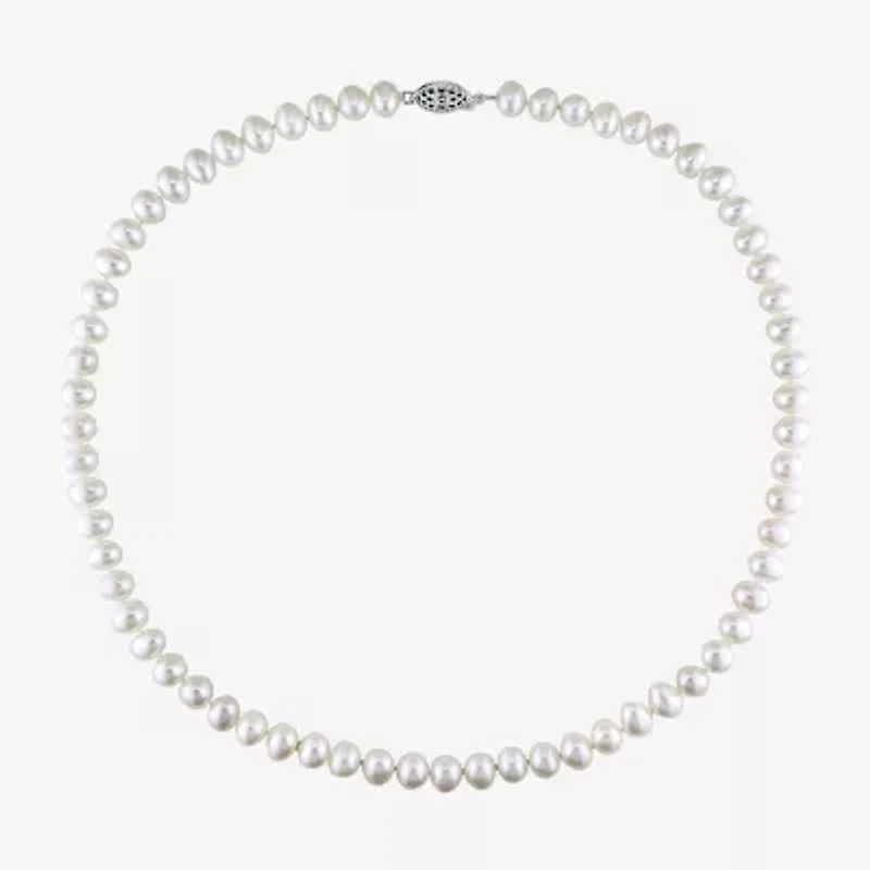 Womens White 18 Inch Strand Necklace