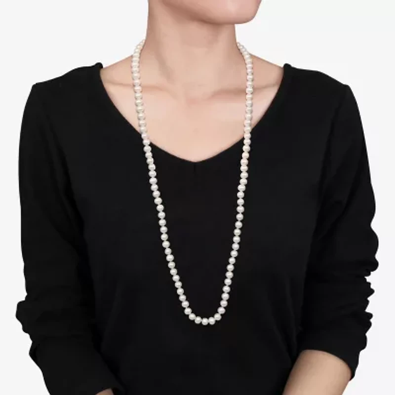 Womens White 36 Inch Strand Necklace