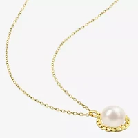 Womens White Cultured Freshwater Pearl 18K Gold Over Silver 2-pc. Jewelry Set
