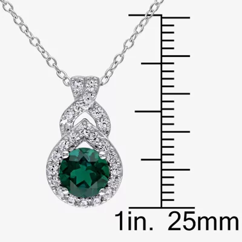 Womens Lab Created Green Emerald Sterling Silver 2-pc. Jewelry Set
