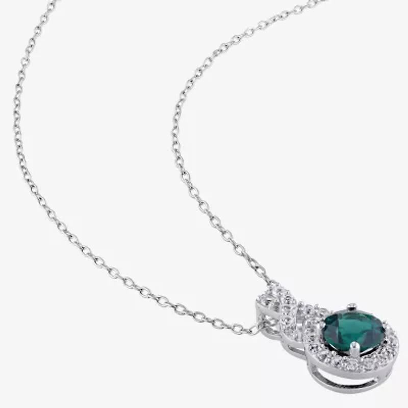 Womens Lab Created Green Emerald Sterling Silver 2-pc. Jewelry Set