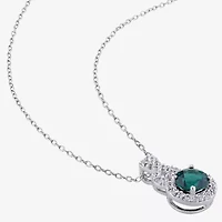 Womens Lab Created Green Emerald Sterling Silver 2-pc. Jewelry Set