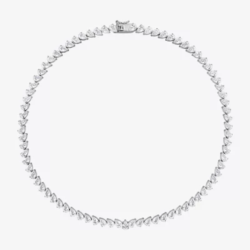 Womens Sapphire Sterling Silver Inch Tennis Necklace