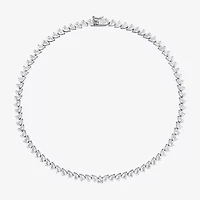 Womens Sapphire Sterling Silver Inch Tennis Necklace