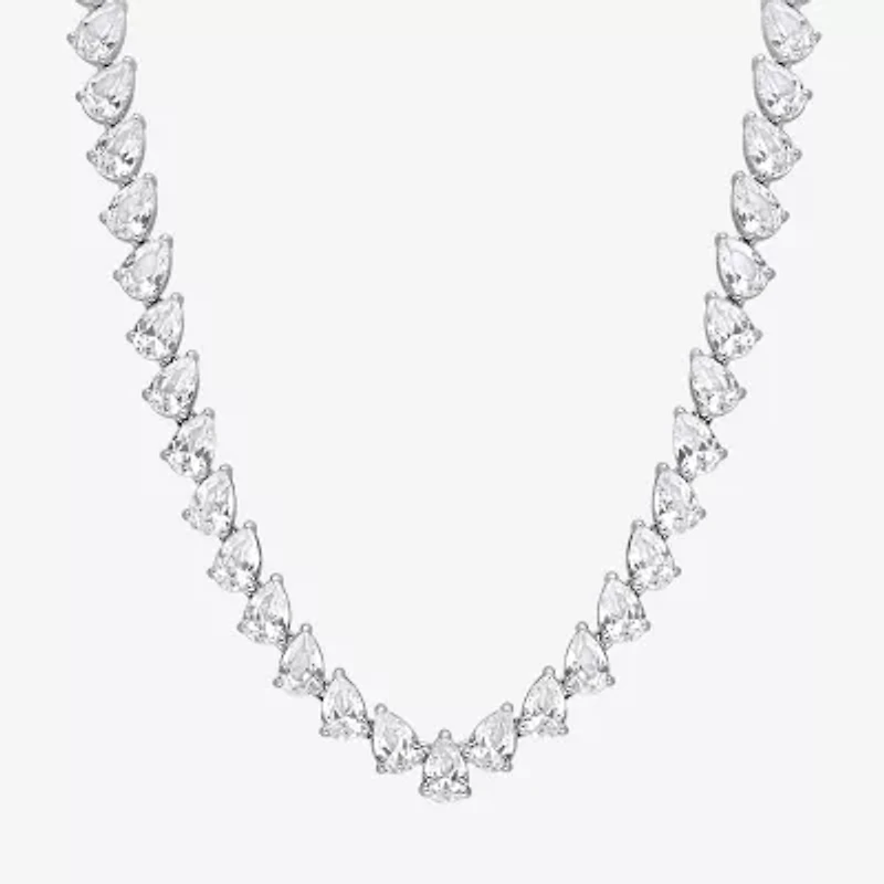 Womens Sapphire Sterling Silver Inch Tennis Necklace