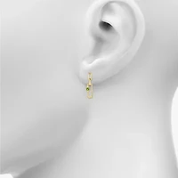 Womens Genuine Green Peridot 14K Gold Over Silver Paperclip Drop Earrings