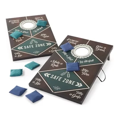 Hammer + Axe Vintage Tipsy Toss Drinking Game, Premium Wood Cornhole With 8 Bean Bags and Carrying Handles