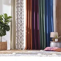 Distant Lands Maura Textured Solid Grommet Top 100% Blackout Single Curtain Panel