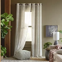 Distant Lands Fiji Printed Grommet Top Sheer Single Curtain Panel