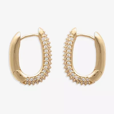 Mixit Womens Cubic Zirconia 14.2mm Hoop Earrings