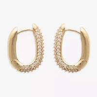 Mixit Womens Cubic Zirconia 14.2mm Hoop Earrings