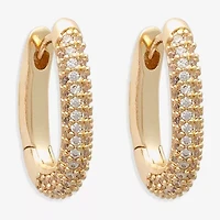 Mixit Womens Cubic Zirconia 14.2mm Hoop Earrings