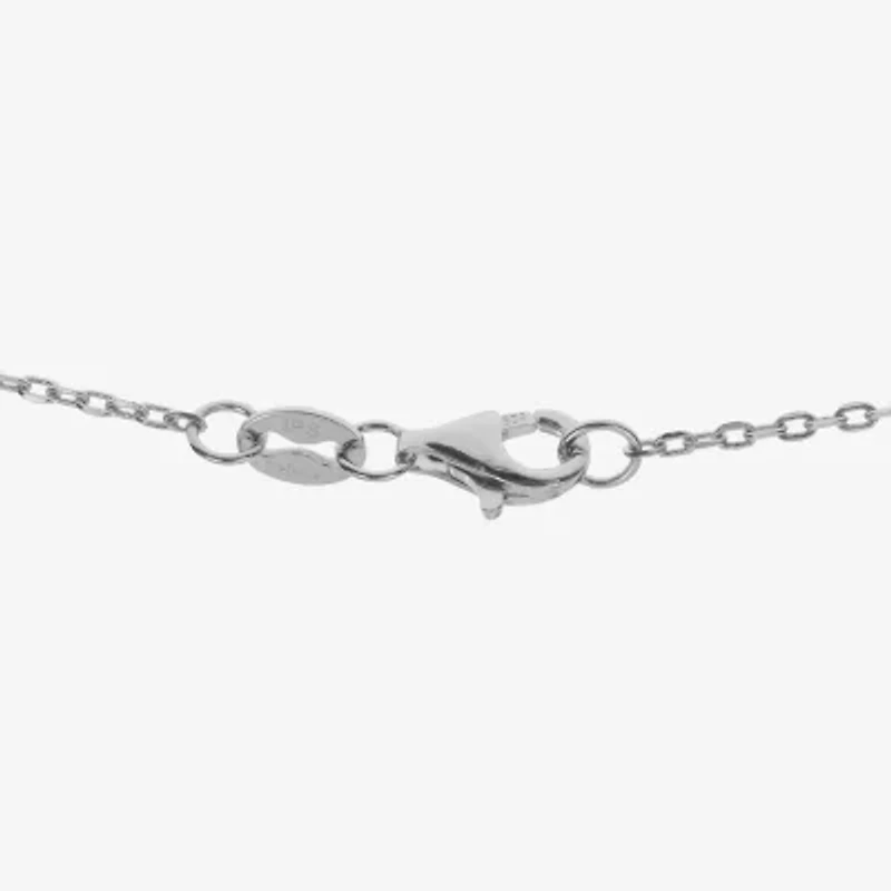 Womens White Cultured Freshwater Pearl Sterling Silver Bow 18 Inch Pendant Necklace