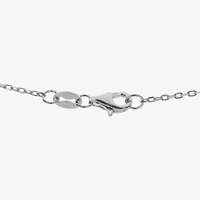 Womens White Cultured Freshwater Pearl Sterling Silver Bow 18 Inch Pendant Necklace