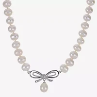Womens White 16 Inch Strand Necklace