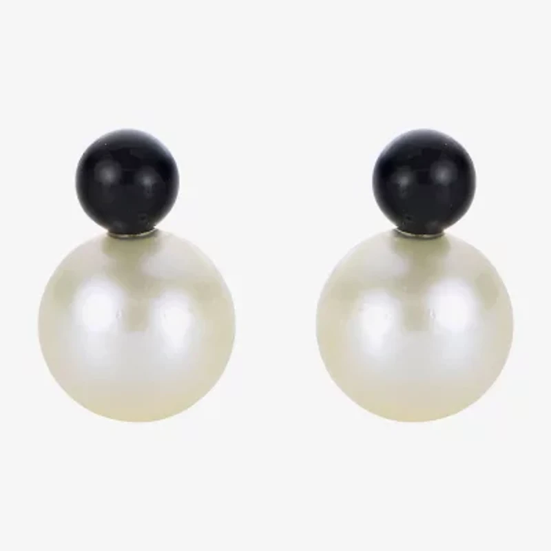 White Cultured Freshwater Pearl Sterling Silver 10mm Stud Earrings